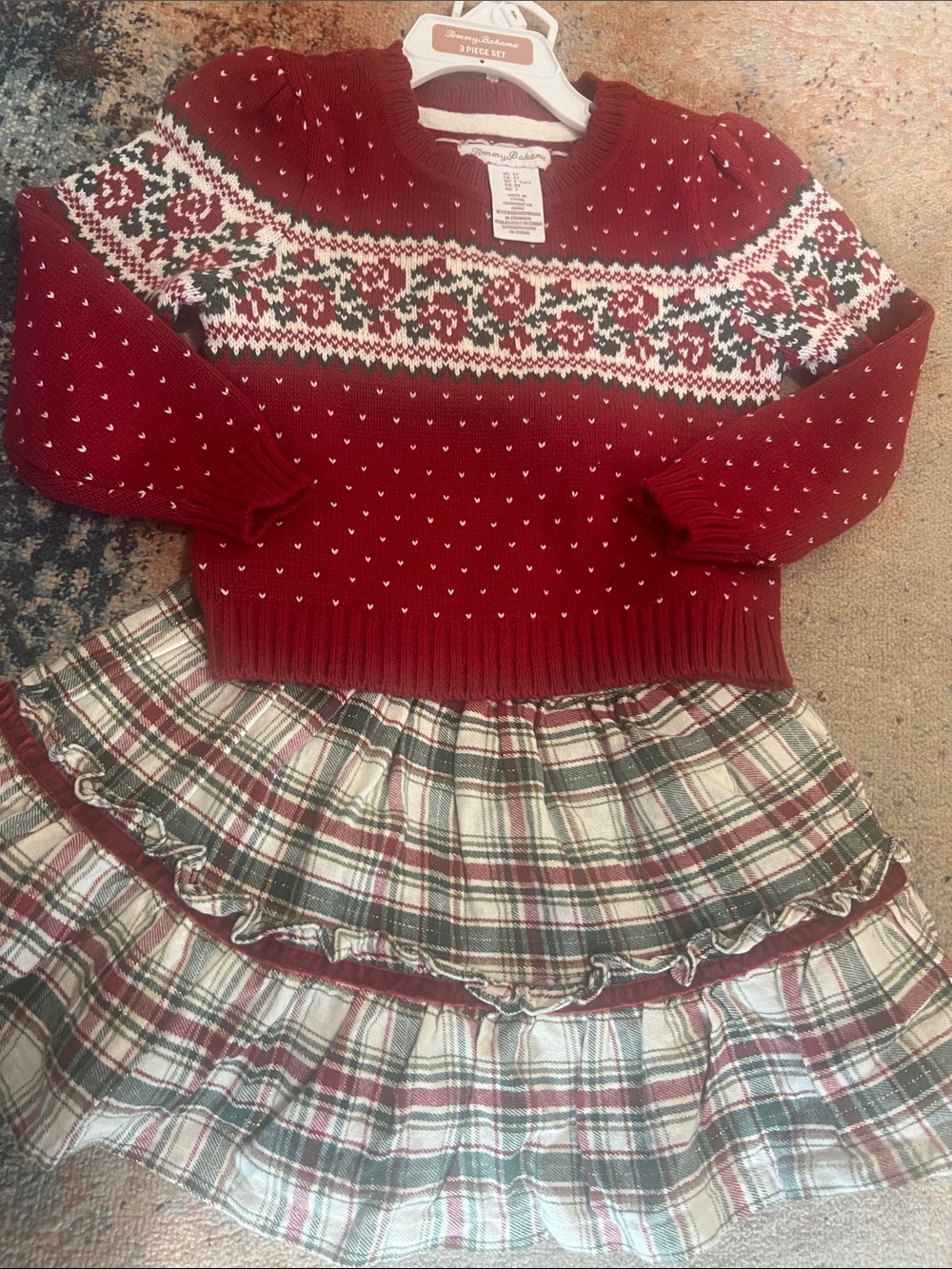 Tommy Bahama LIKE NEW Toddler Girl’s Sweater Bow Outfit Set - Picture 3 of 4